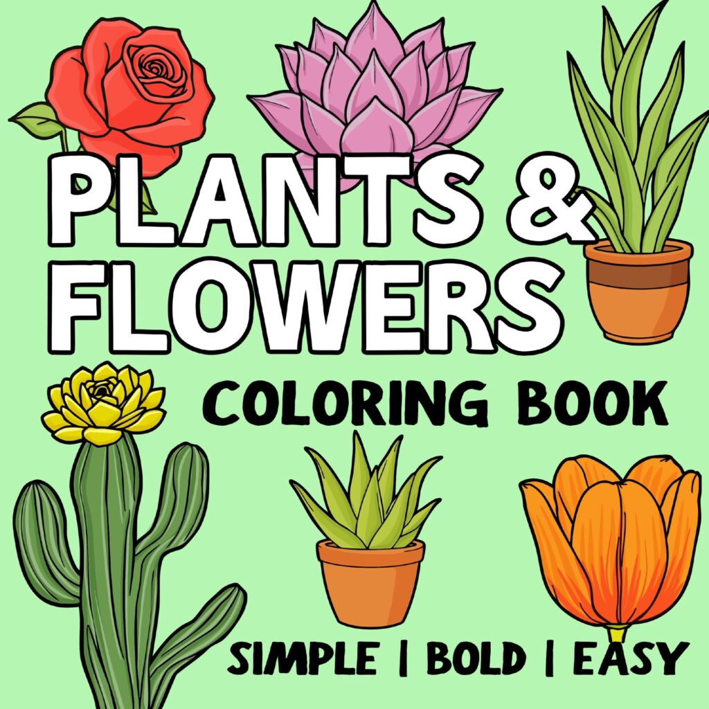 Plants and Flowers Coloring Book